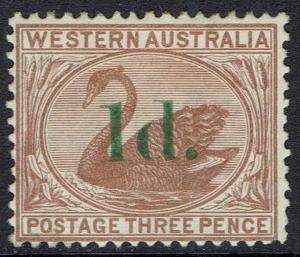 WESTERN AUSTRALIA 1885 SWAN 1D ON 3D 