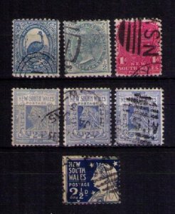 New South Wales Sc 98-100 (LOT OF SEVEN) Includes Sc 78,95 Used F-VF