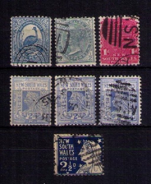 New South Wales Sc 98-100 (LOT OF SEVEN) Includes Sc 78,95 Used F-VF