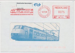 Illustrated meter cover Netherlands 1989 - Hasler 7982 NS - Dutch Railways - Whe