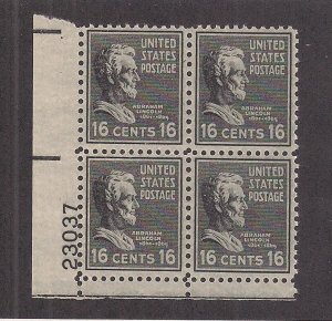 UNITED STATES SC# 821  PL B/4  FVF/MNH