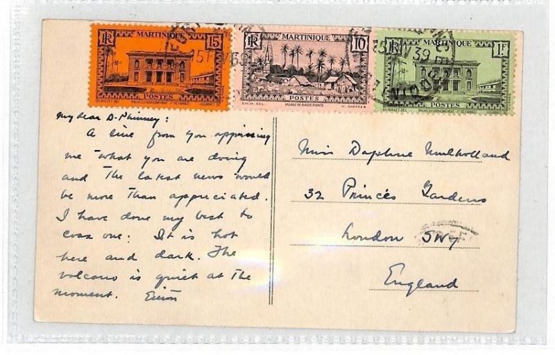 AT86 1939 Martinique London GB Postcard {samwells-covers}PTS