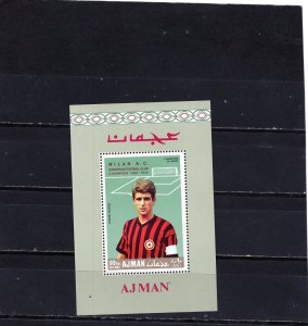 AJMAN 1969 SOCCER WORLD FAMOUS PLAYERS/AC MILAN S/S MNH