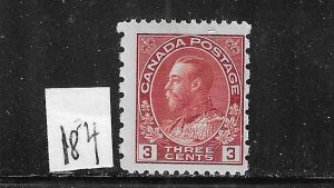 CANADA SCOTT #184 1931 GEORGE V 3C (CARMINE) - MINT NEVER HINGED