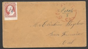 Doyle's_Stamps: Ophirville, Placer County, California Postal History - Cover