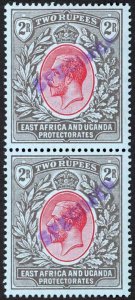 KUT SG54s KGV 2r Red and Black/blue opt Specimen locally U/M PAIR