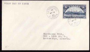 Canada-cover  #11499 - 5c Parliament Buildings-FDC[#208]-Lethbri