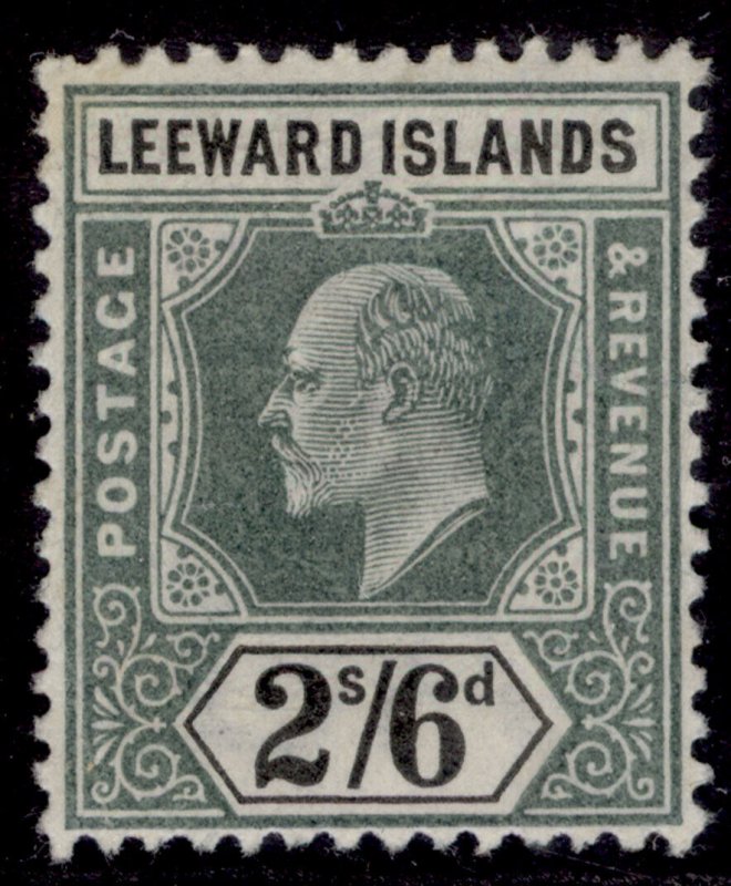 LEEWARD ISLANDS EDVII SG27, 2s 6d green & black, LH MINT. Cat £32.