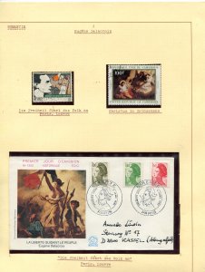 Worldwide Art on stamps different countries Eugene Delacroix 6 pages 8076