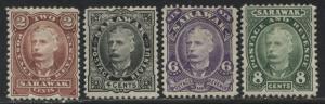 Sarawak 1895 set, 2 cents mint o.g. 4 to 8 cents unused no gum