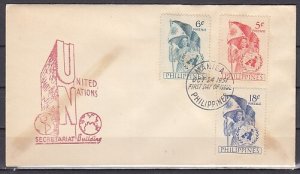 Philippines, Scott cat. 569-571. United Nations Day issue. First day cover. ^