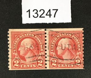 MOMEN: US STAMPS  # 599 PAIR USED LOT #13247