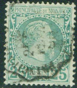 MONACO Scott 6 Prince Charles III 1885 stamp CV $75