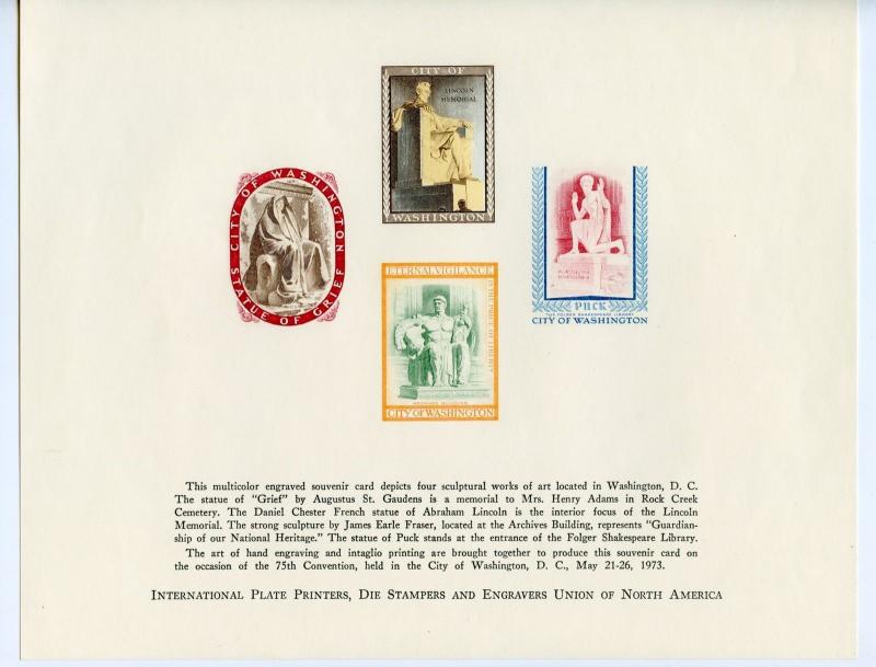 US BUREAU OF PRINTING & ENGRAVING PLATE PRINTERS, DIE STAMPERS &  ENGRAVERS CARD