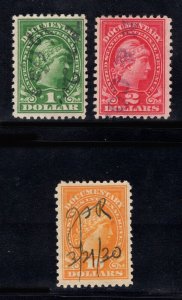 MOMEN: US STAMPS #R257-R259 DOCUMENTARY REVENUE USED LOT #86587*