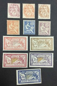 MOMEN: FRENCH COLONIES IN CRETE 1902-1903 MINT OG H LOT #63125 