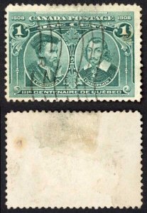 Canada SG189 1c Quebec with variety Hairlines in margin