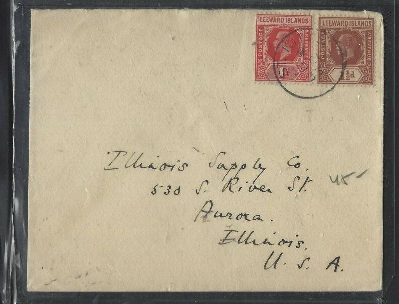 LEEWARD ISLANDS  (P1104B) 1935  KGV 1D+1 1/2D ST KITTS TO USA