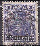 Danzig 4 1920 Overprint Used HR