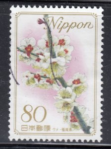 Japan 2008 Sc#3087 White Plum Blossom - Fukuoka Prefecture used