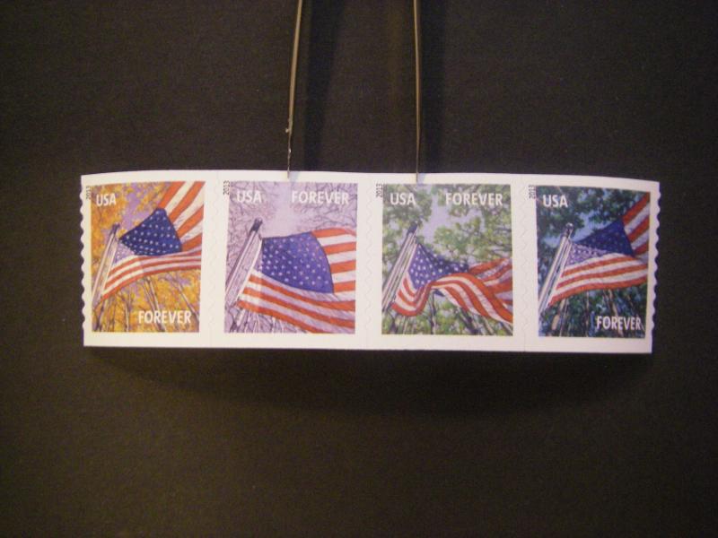 Scott 4770-3 or 4773a, Forever Flag for All Seasons, coil strip of 4, MNH Beauty