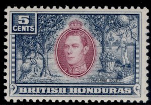 BRITISH HONDURAS GVI SG154, 5c mauve & dull blue, M MINT.