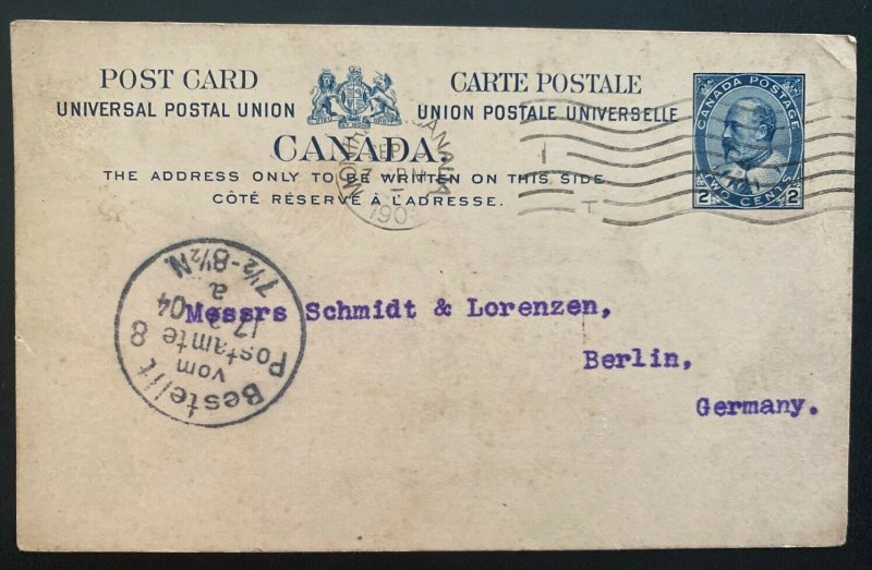 1904 Montreal Canada Postal Stationery Postcard Cover To Berlin Germany 