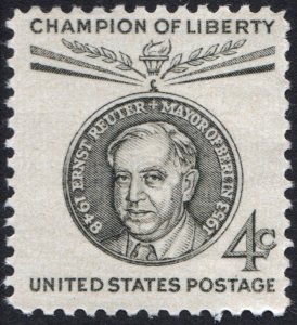 SC#1136 4¢ Champion of Liberty: Ernst Reuter (1959) MNH