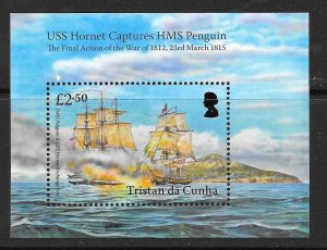 TRISTAN DA CUNHA SGMS1131 2015 USS HORNET HMS PENGUIN MNH