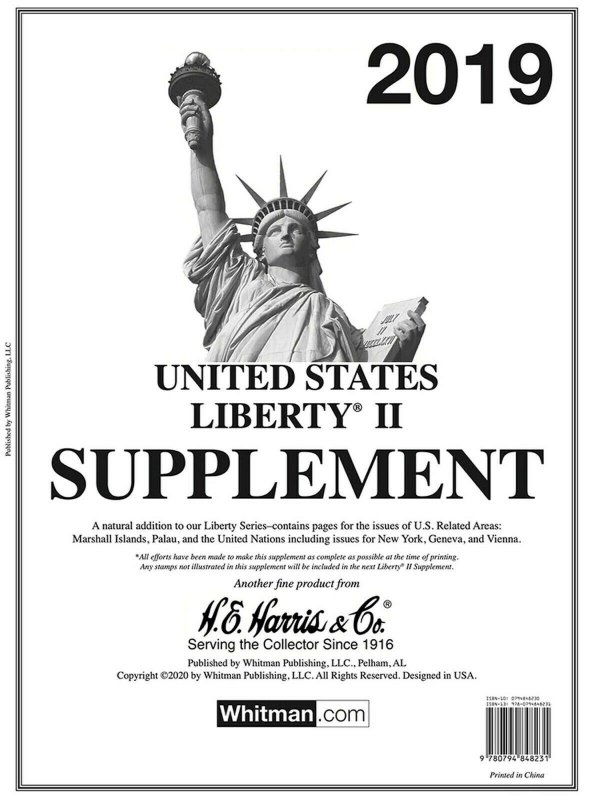 H E Harris Liberty 2 2019 Stamp Album Supplement United Nations (LIBERTY II)