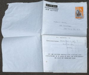 GHANA H&G F3 AEROGRAMME STATIONERY MARKS & CLERK ACCRA TO USA 1958