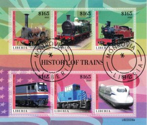 LIBERIA 2022 - Trains / minisheet