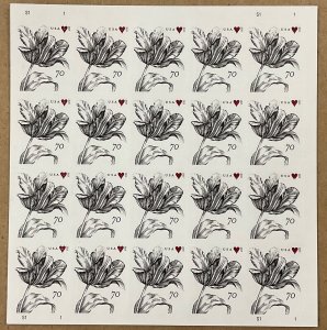 4960  Love Vintage Tulip MNH 70 cent sheet of 20 FV $14.00 issued 2015