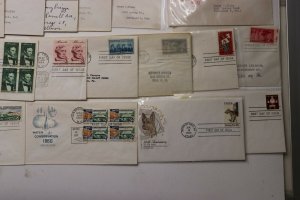 US HF House Farnam Color Cachet FDC lot 100+1940-1950s Commemoratives addressed