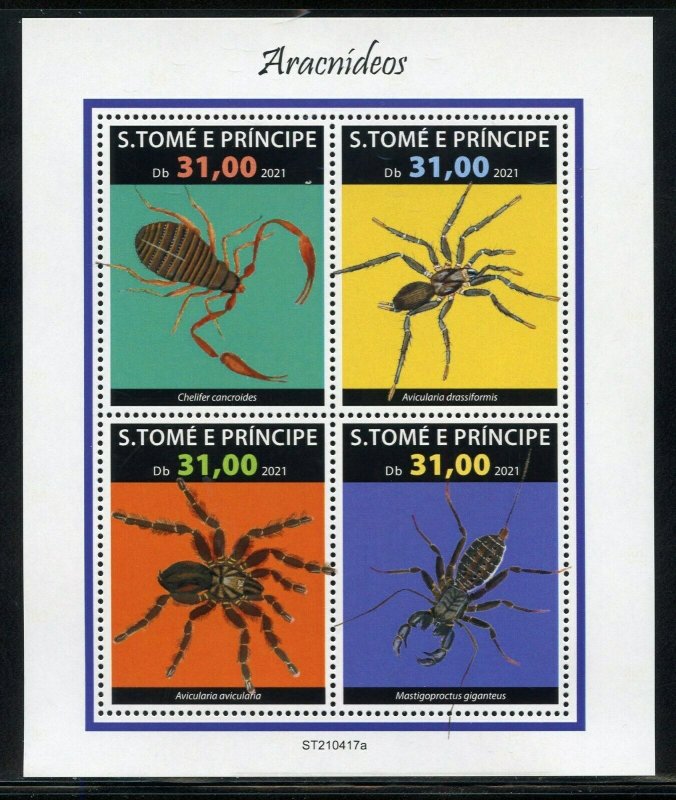 SAO TOME 2021 ARACHNOIDS SHEET MINT NEVER HINGED