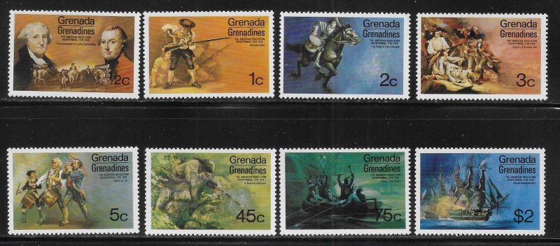 Grenada Grenadines 91-98 U.S. Bicentennial MNH 2022 Scott c.v. $2.20