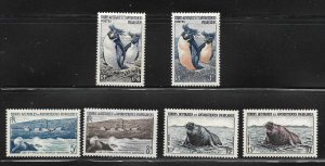 FSAT Scott #2-7 Rockhopper penguins, New Amsterdam VF MNH