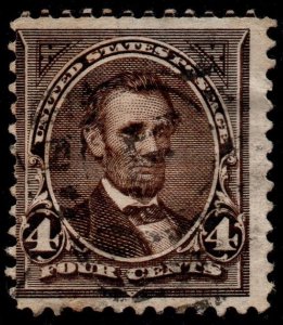 U.S. Scott #269: 1895 4¢ Abraham Lincoln, Used, Ave.+