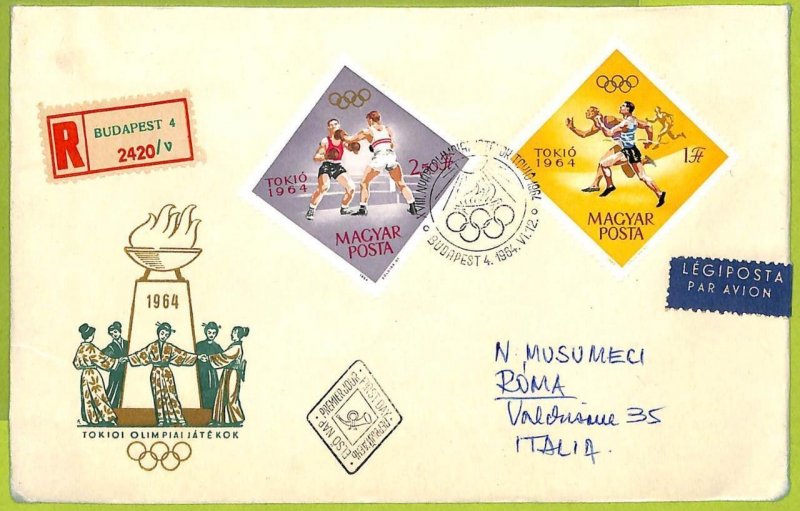 962 - HUNGARY - POSTAL HISTORY - Set of 4 FDC Covers - Olympic Games - 1964-