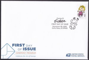 US 5726d Charles M Schulz Sally Brown Ceremony Program FDC 2022