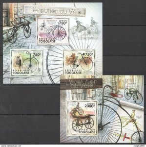 2011 Togo Transport History Evolution Of Bicycle Bl+Kb ** Stamps Tg1037