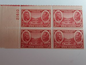 SCOTT # 786 PLATE BLOCK # 21610 UL MINT NEVER HINGED VERY NICE FIND !!