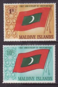 Maldive Is.-Sc#187-8- id11-unused NH set-Flags-1966-