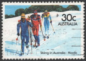 Australia SC#899 30¢ Skiing: Nordic (1984) Used