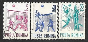 SE)1963 ROMANIA  SPORT SERIES, EUROPEAN VOLLEYBALL CHAMPIONSHIP '63, 3 CTO