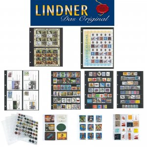 LINDNER PUBLICA A4 stock pages 4 hole punched choice of styles - per pack