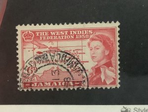 Jamaica 1958  Scott  177 used - 6p, The West Indies Federation