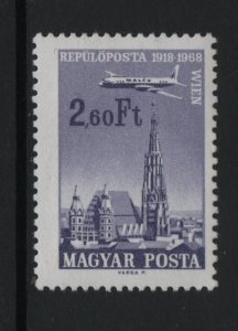 Hungary     #C276  MNH  1968 air . jet over Vienna  2.60fo
