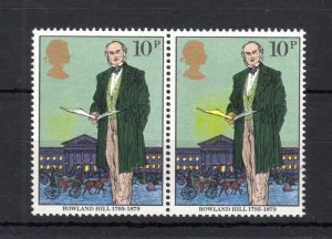 10p ROWLAND HILL UNMOUNTED MINT PAIR + YELLOW PRINTING ERRORS