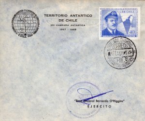 CHILE 1968 CHILE ANTARCTIC TERRITORY COVER SIGNED BY THE CAPT.BASE O'HIGGINS